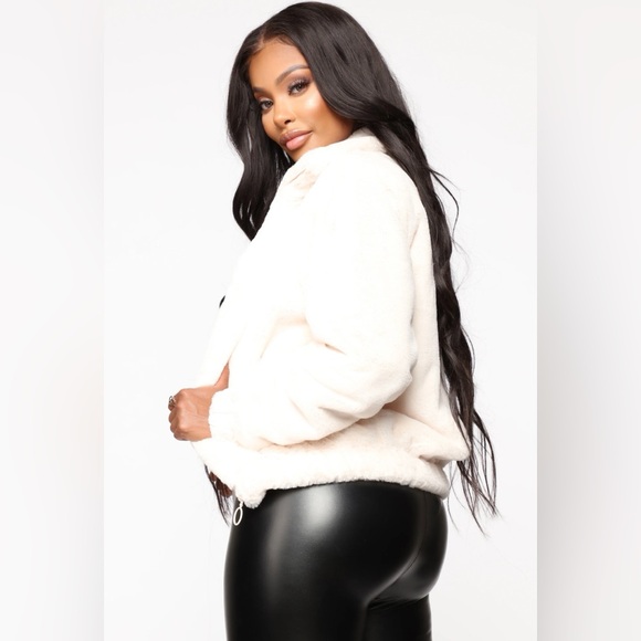 Fashion Nova Soft Touch Faux Fur Jacket - Cream - Picture 2 of 5